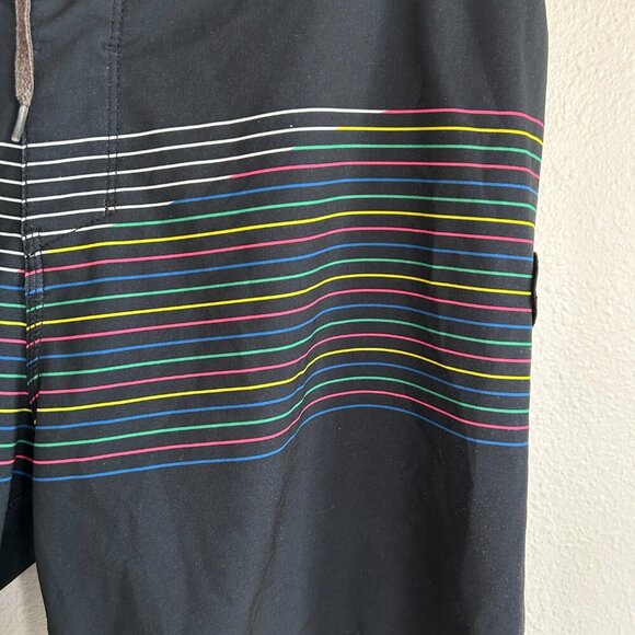 Hurley Swim Trunks Mens 32 Rainbow Stripe Board Shorts Unlined Waist Tie - Picture 3 of 10